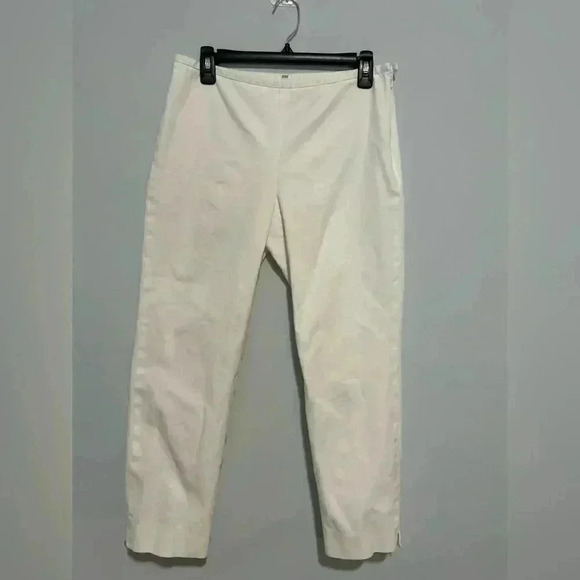 J McLaughlin Pull On White Pants Women’s Size 8 With side zipper - Picture 2 of 6